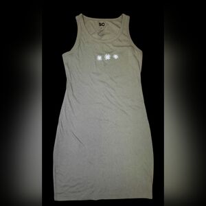 Y2k Sonoma Women's Sage Green Floral Sleeveless Halter Casual Summer Dress, Sz S